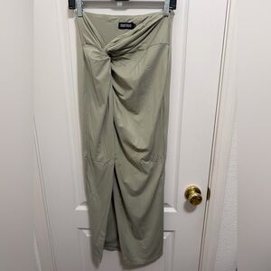 BABYBOO Olive Green Midi Skirt